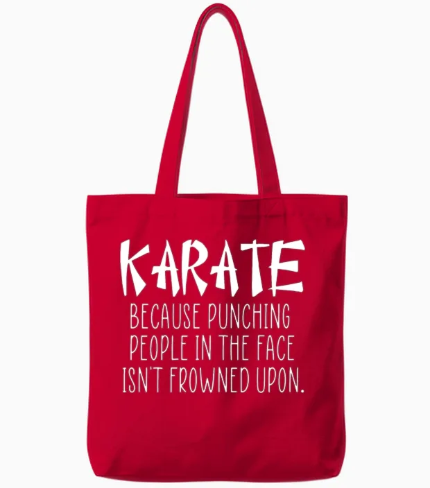 Karate Funny Quote - Boxing & Mma Tote Bags in Red