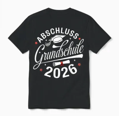 Abschluss Grundschule Geschafft 2026 Abschied Unisex T-Shirt - Black