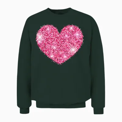 Red Heart Valentine's Day Costume Love for Men and Women Unisex Sweatshirt - Forest