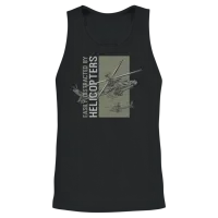 Easily Distracted by Helicopters Funny Military Unisex Tank Top - Black – 2