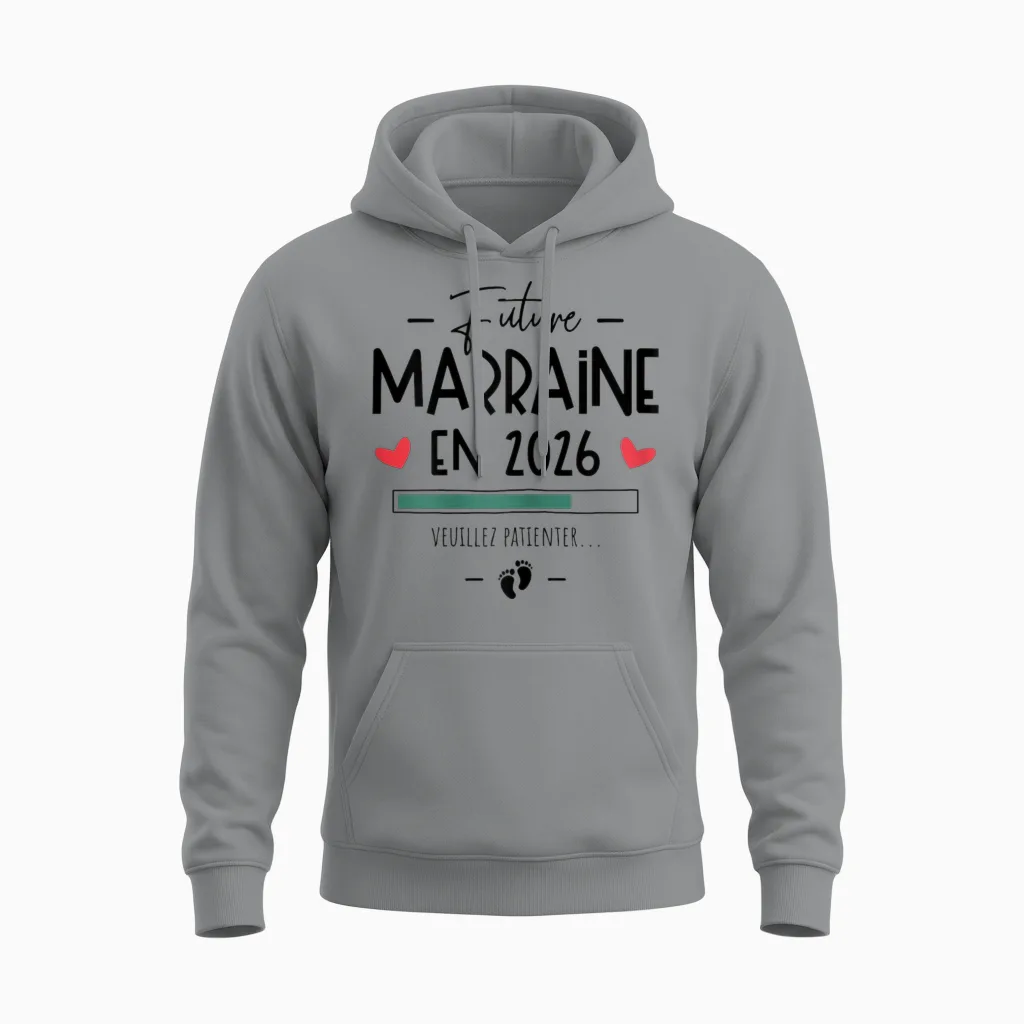 Future Godmother in 2026 - Announcement Pregnancy First Unisex Hoodie in Sport Grey