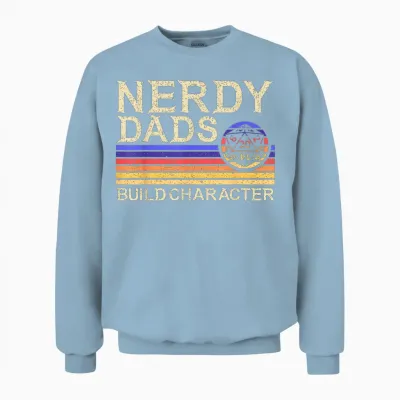Nerdy Dad Rpg Gaming D20 Tabletop Games Funny Rpg Gamer Unisex Sweatshirt - Light Blue