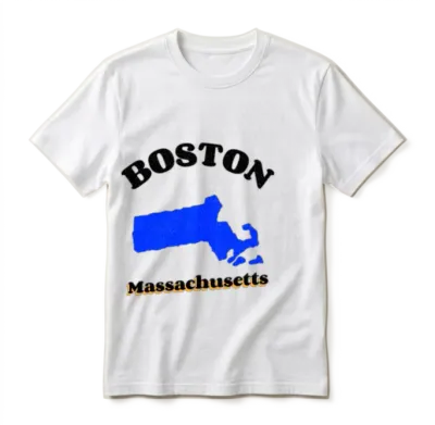 Boston Massachusetts Unisex T-Shirt - White