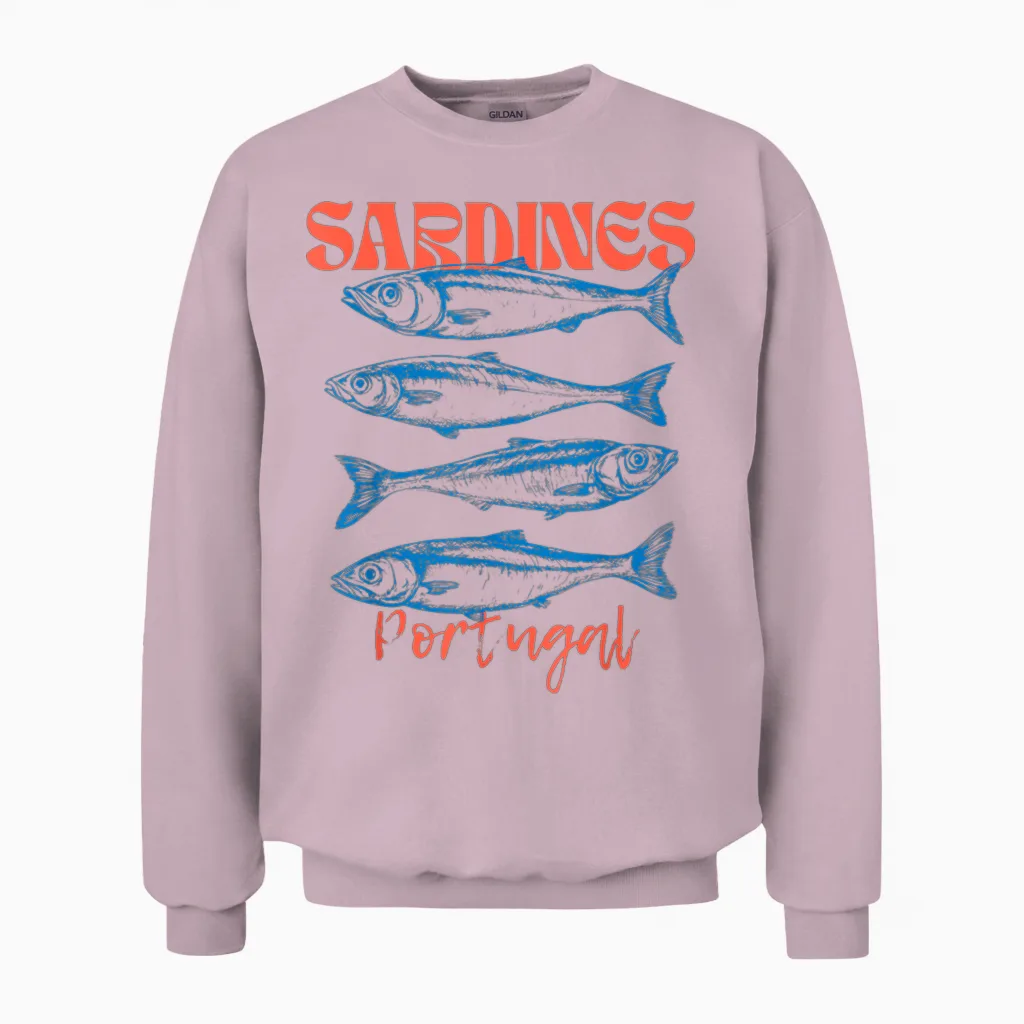 Sardinen Portugal Mittelmeer Europa Reise Souvenir Unisex Sweatshirt in Light Pink