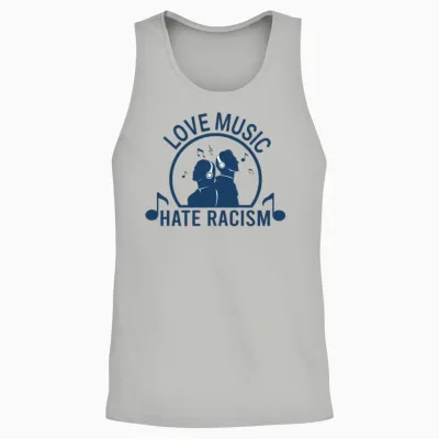 Love Music Hate Racism Unisex Tank Top - Ash