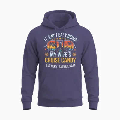Matching Couples Cruise Candy Husband and Wife Cruise Unisex Hoodie - Heather Sport Dark Navy