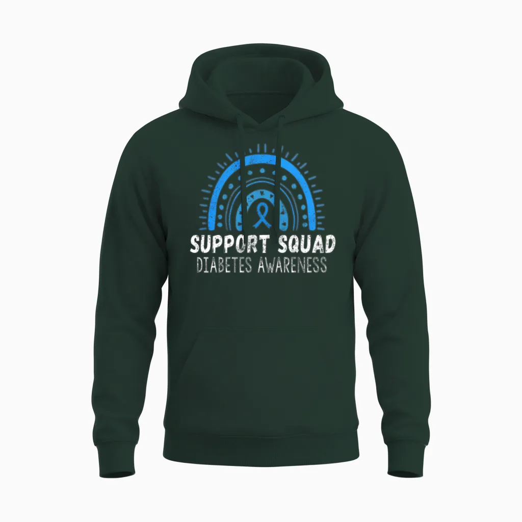 Blue November Support Diabetes Awareness Month Unisex Hoodie in Forest