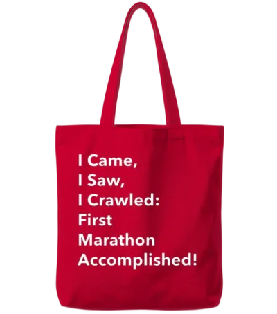 First Marathon | My First Marathon Tote Bags - Red
