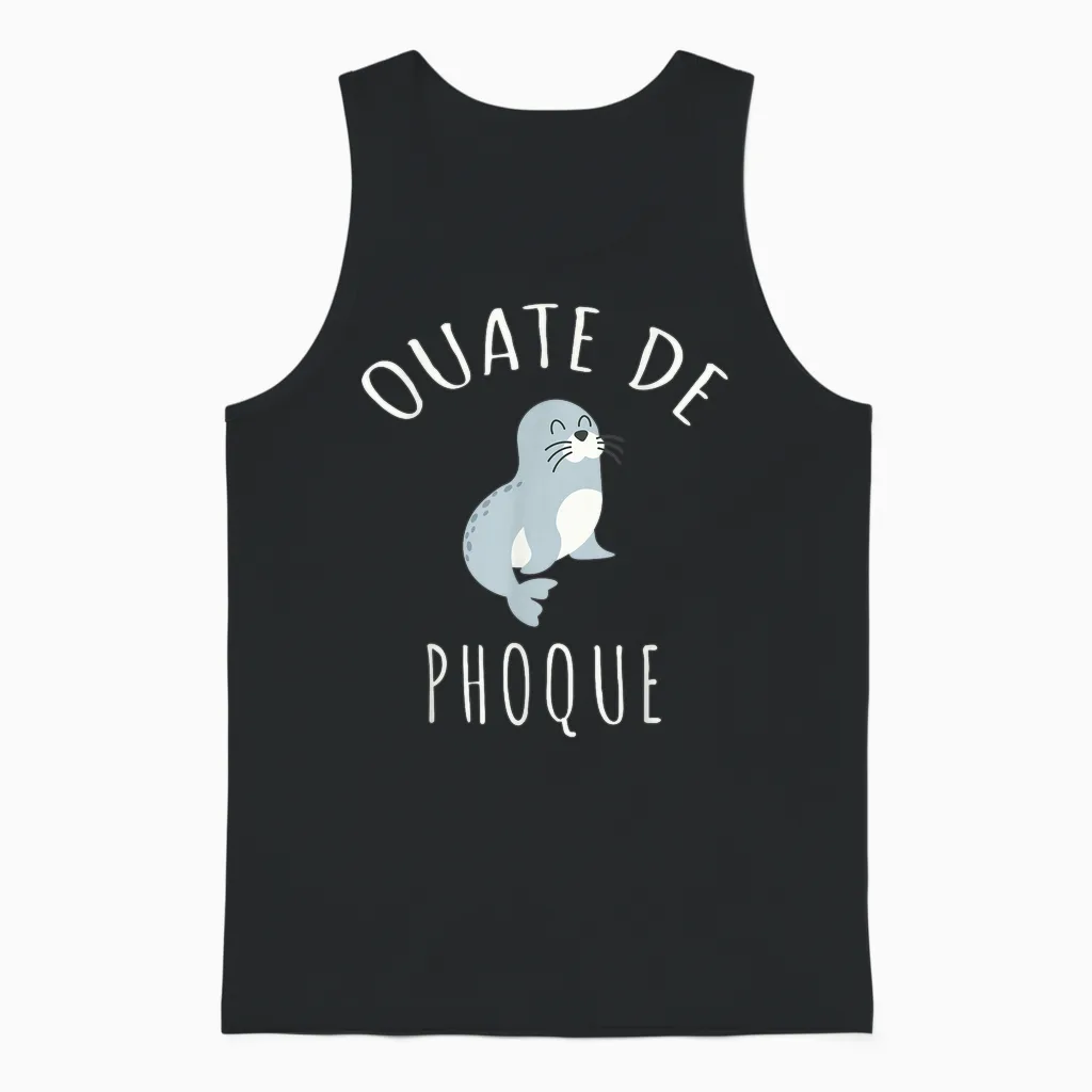 Seal Wadding French Humour Word Game Funny Unisex Tank Top in Black