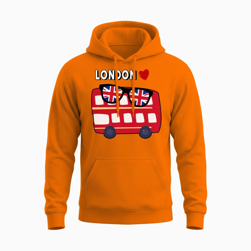 I Love London - Gift for Someone Who Loves London Unisex Hoodie in Safety Orange