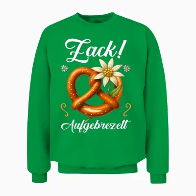 Zack Pretzel Costume Shirt Bavaria Costume Unisex Sweatshirt - Irish Green