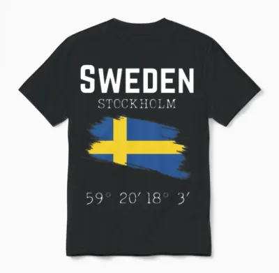 Sweden Stockholm Europe Vacation Travel Roadtrip Unisex T-Shirt - Black