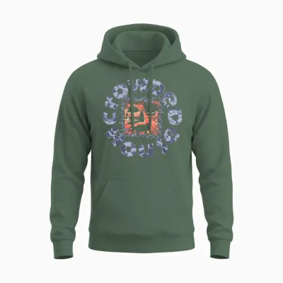 Crowded House Woodface Unisex Hoodie - Military Green