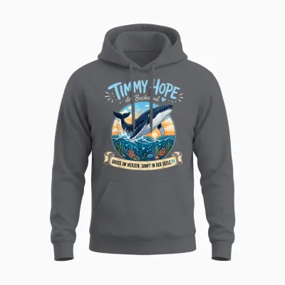 Timmy Hope Buckelwal Wal Meer Ozean Natur Design Unisex Hoodie - Charcoal