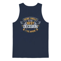 Single Proud Funny Saying Memes & Humor Unisex Tank Top - Navy – 1