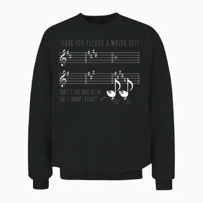 Funny Music School Pick a Major Unisex Sweatshirt - Black