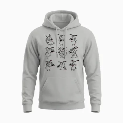 Courage the Cowardly Dog All Emotions Unisex Hoodie - Ash
