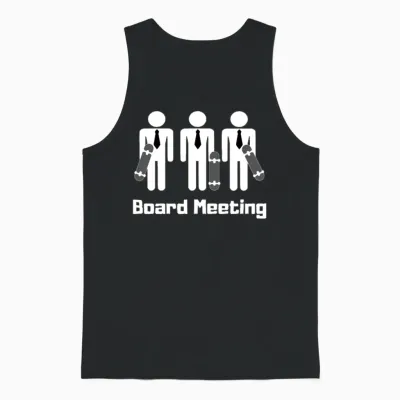 Board Meeting Skateboard Skater Gift Unisex Tank Top - Black