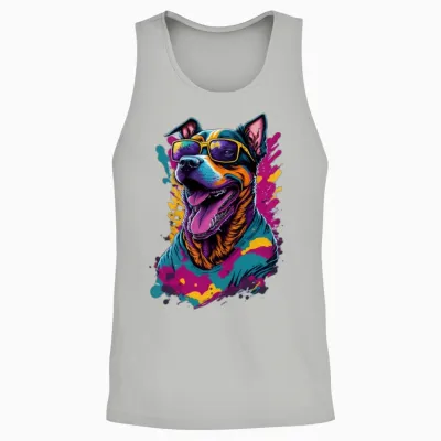 Funny Dog Unisex Tank Top - Ash