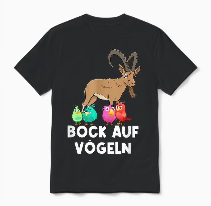 Bock Auf Vögeln Sex Word Game Versauter Slogan T-Shirt, Black Unisex T-Shirt in Black