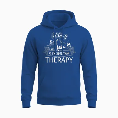 Hiking Is Cheaper Than Therapy, Hiking Unisex Hoodie - Royal