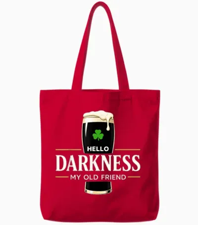 Hello Darkness My Old Friend Vitamin G Funny Quote Tote Bags - Red