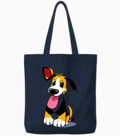 Cartoon Funny Dog Tote Bags - Navy