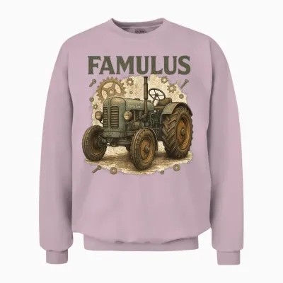 Famulus Tractor Retro Nostalgia for Farmers Gift Idea Unisex Sweatshirt - Light Pink