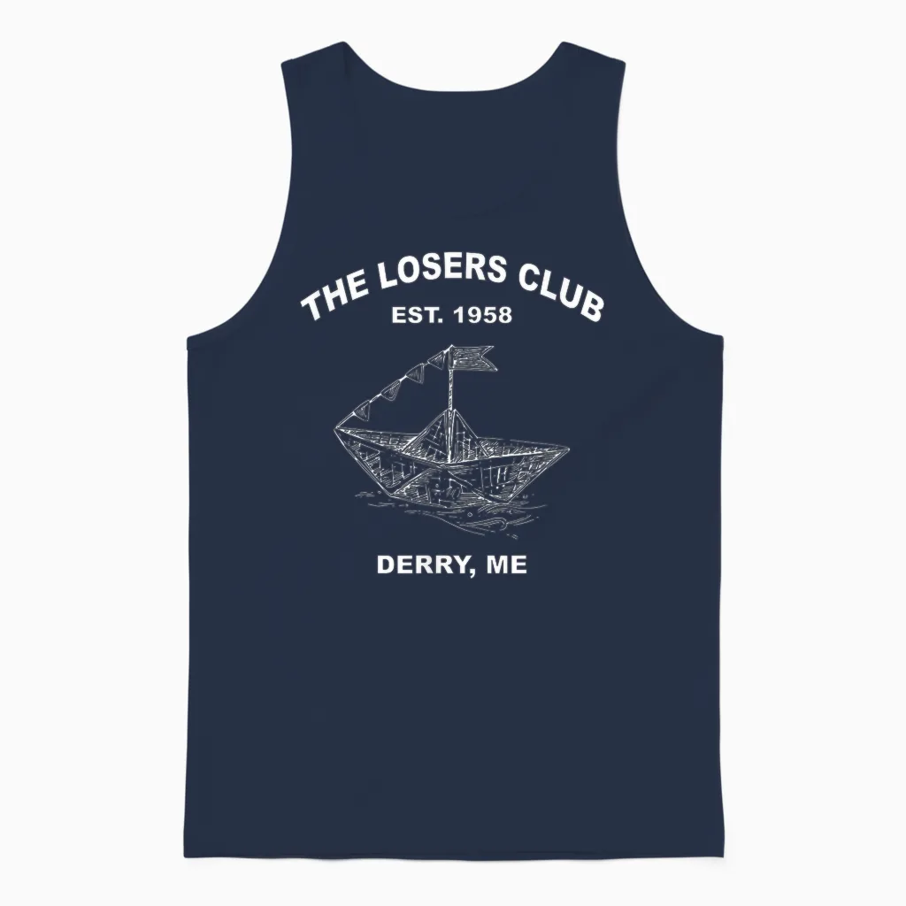 Der Club Der Verlierer, Est. 1958 Derry, Me Apparel Unisex Tank Top in Navy