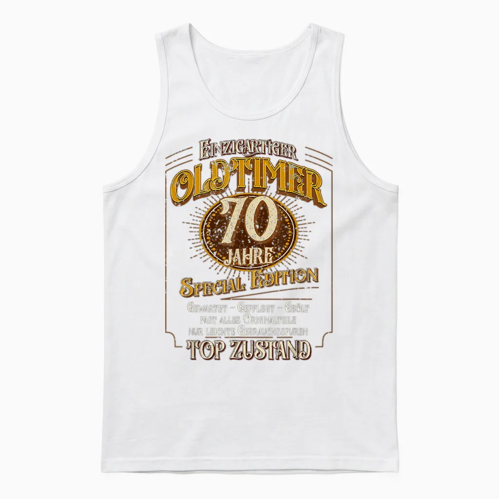 Vintage 70. Geburtstag Mann 70 Jahre Einzigartiger Oldtimer Unisex Tank Top in White