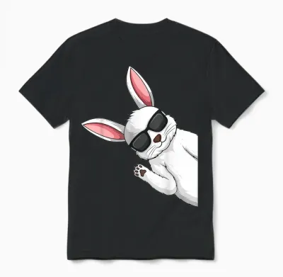 Hasen Kaninchen Hase Kinder Junge Mädchen Unisex T-Shirt - Black