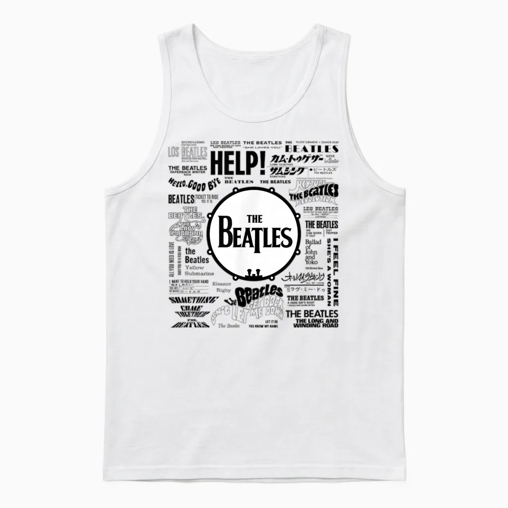 The Beatles - Beatles Singles World Art Unisex Tank Top in White