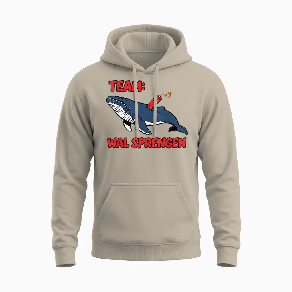 Buckelwal Timmy Hope - Team: Wal Sprengen Unisex Hoodie in Sand