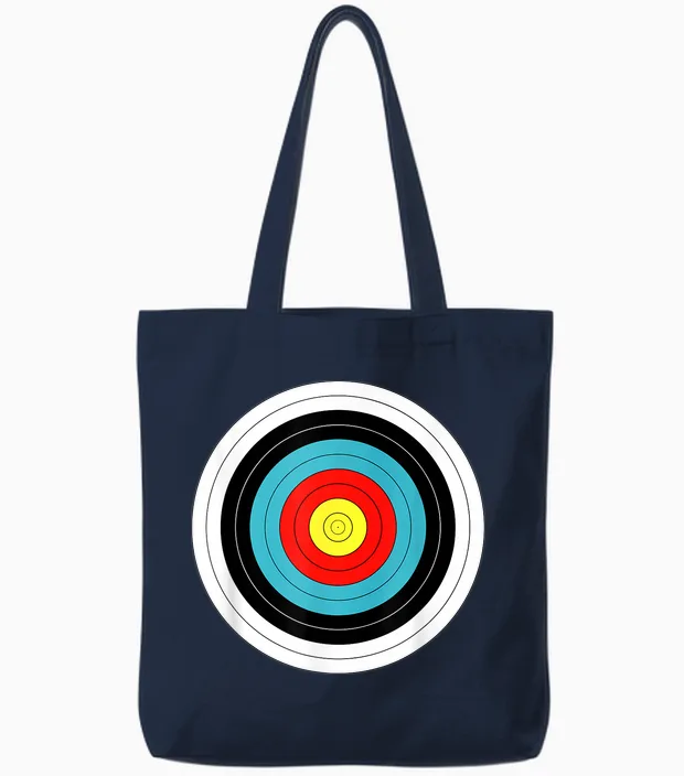 Zielscheibe Für Bogenschiessen Mit Pfeil Und Bogen Tote Bags in Navy