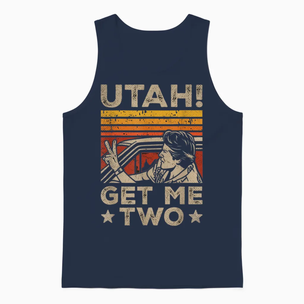 Utah Get Me Two Nostalgic Cinema Film Quote Classic Movie Unisex Tank Top in Navy