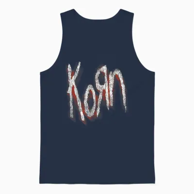 Logo Korn Red Unisex Tank Top - Navy