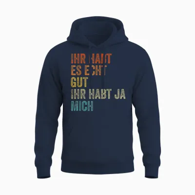 Funny Saying Funny Herren Männer Sprüche Lustig Witzig T-Shirt, Black Unisex Hoodie - Navy