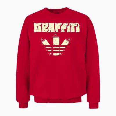 Graffiti Street Urban Art Spray Paint Graffiti Artist T-Shirt, Black Unisex Sweatshirt - Red