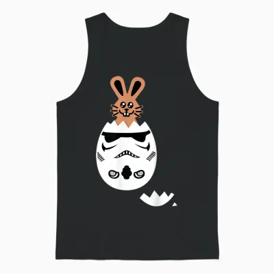 Star Wars Chocolate Bunny and Stormtrooper Easter Egg Funny Unisex Tank Top - Black