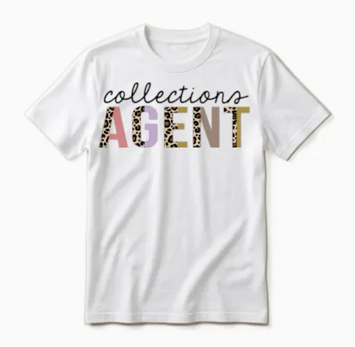 Collections Agent Leopard Print Funny Unisex T-Shirt in White