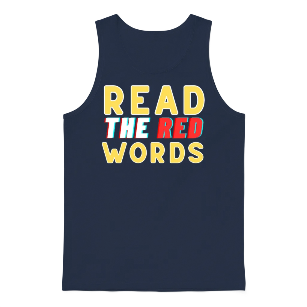 Read the Red Words โ Books & Reading Unisex Tank Top - Navy
