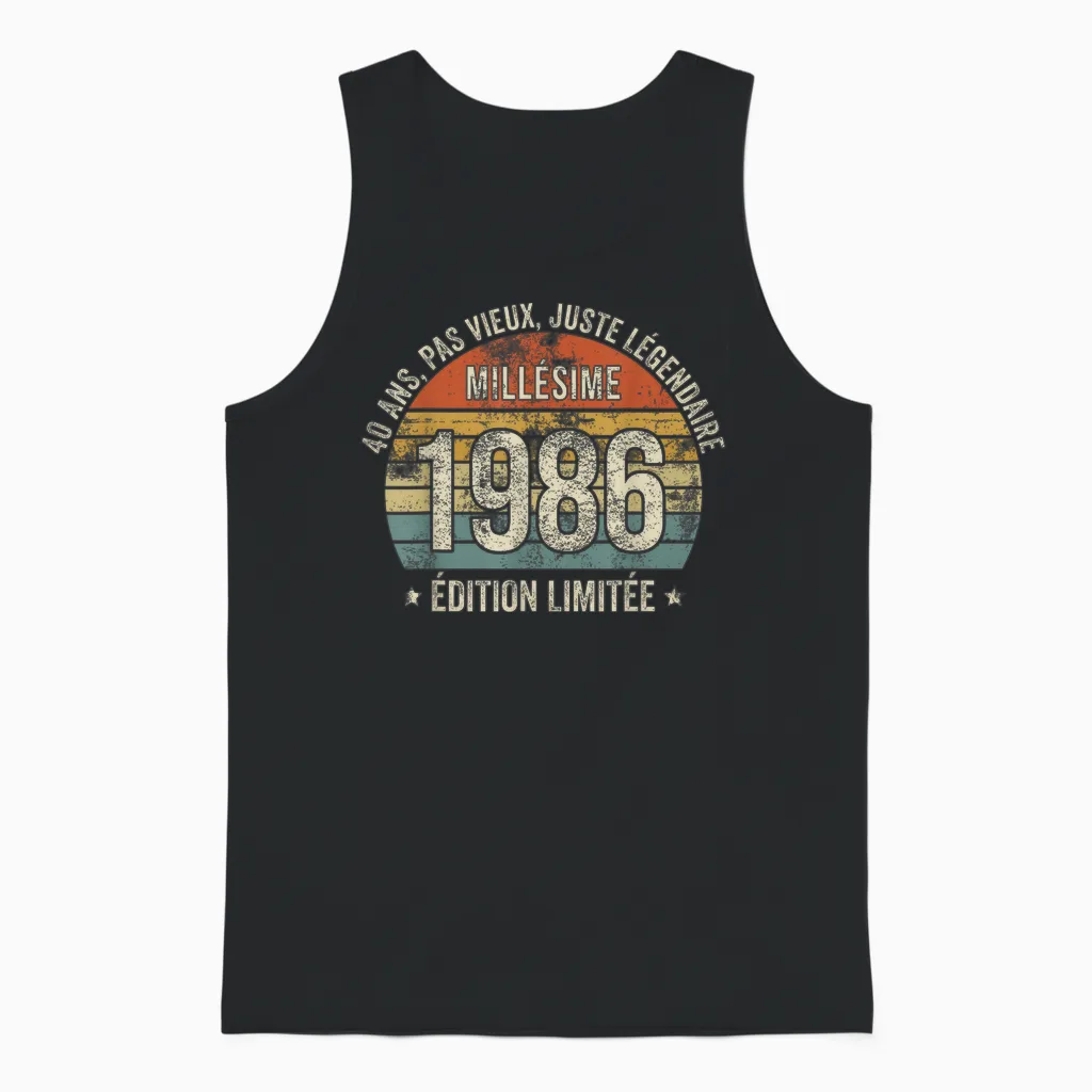 40 Years Funny Vintage 1986 Limited Edition Gift 40 Years Unisex Tank Top in Black