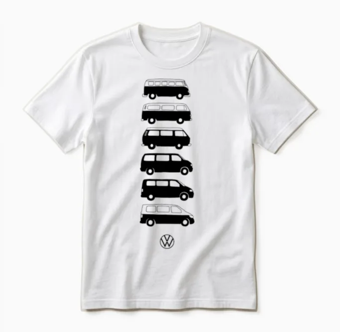Volkswagen Verticale Vw Camper Evolution with Logo Unisex T-Shirt in White