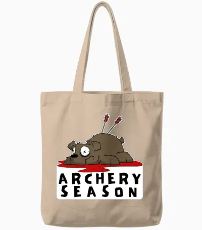 Funny Archery Sticker and Shirt Kilboe Comic Tote Bags - Natural