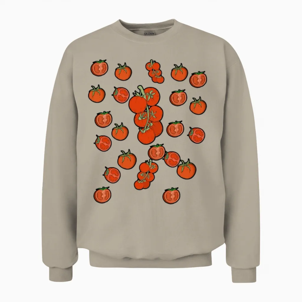 Funny Tomato Outfit Unisex Sweatshirt in Sand