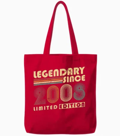 Vintage 2008 Cadeau Anniversaire 18 Ans Pour Garçons Filles Tote Bags - Red