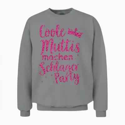 Schlager Music Costume Schlagerfan Schlager Music Party Girls T-Shirt, Black Unisex Sweatshirt - Sport Grey