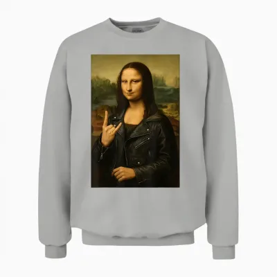 Mona Lisa Funny Rock Band Heavy Metal Art Unisex Sweatshirt - Ash