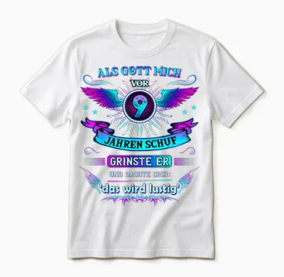 Als Gott Mich Vor 9 Jahren Schuf Grinste Er 9. Geburtstag Unisex T-Shirt - White