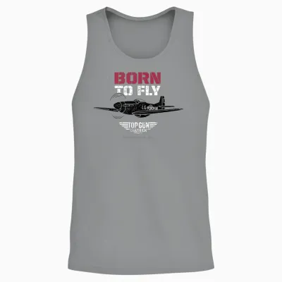 Top Gun: Maverick Born to Fly P-51 Mustang Silhouette Unisex Tank Top - Sport Grey